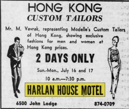 Harlan House Motel - July 1967 Ad